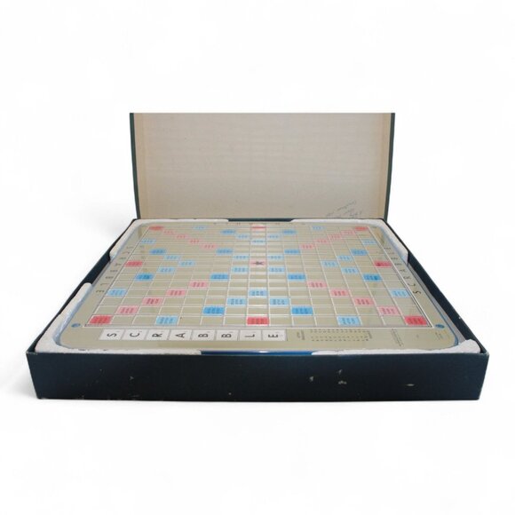 Vintage Selchow & Righter Scrabble Crossword Game Deluxe Edition With Turntable - Picture 4 of 8